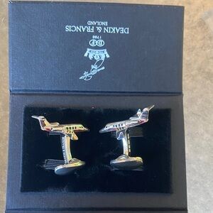 Deakin & Francis Sterling Silver Jet Cufflinks (C1650S2207)